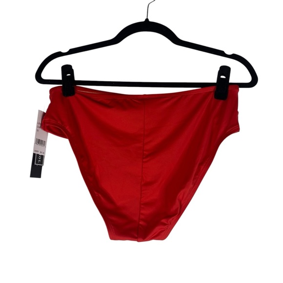 NEW La Blanca Island Goddess Mid Waist Sash Band Bikini Bottom 10 Cherry Red NWT - Picture 4 of 11